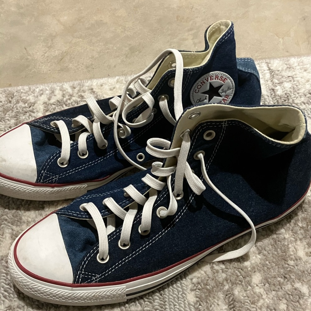 Converse Cream and Blue Sneakers
